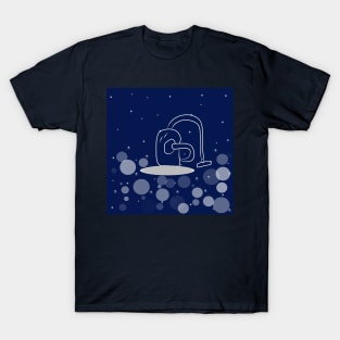 Vacuum cleaner, cleaning, cleanliness with dark blue color background T-Shirt